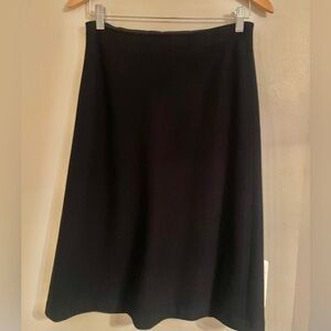 J. Crew Black 100% Wool A-Line Black Skirt Size 2- EUC